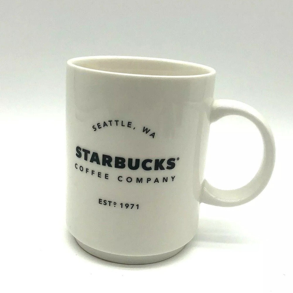 Starbucks Cup Mug Seattle WA 14oz Coffee  White Ceramic